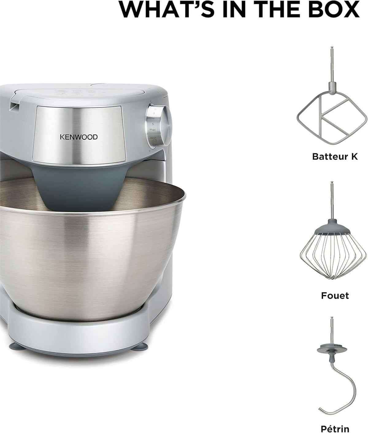 Kenwood KHC29.A0SI Robot pâtissier, 1000 W, 4,3 L, plastique, acier inoxydable, argenté