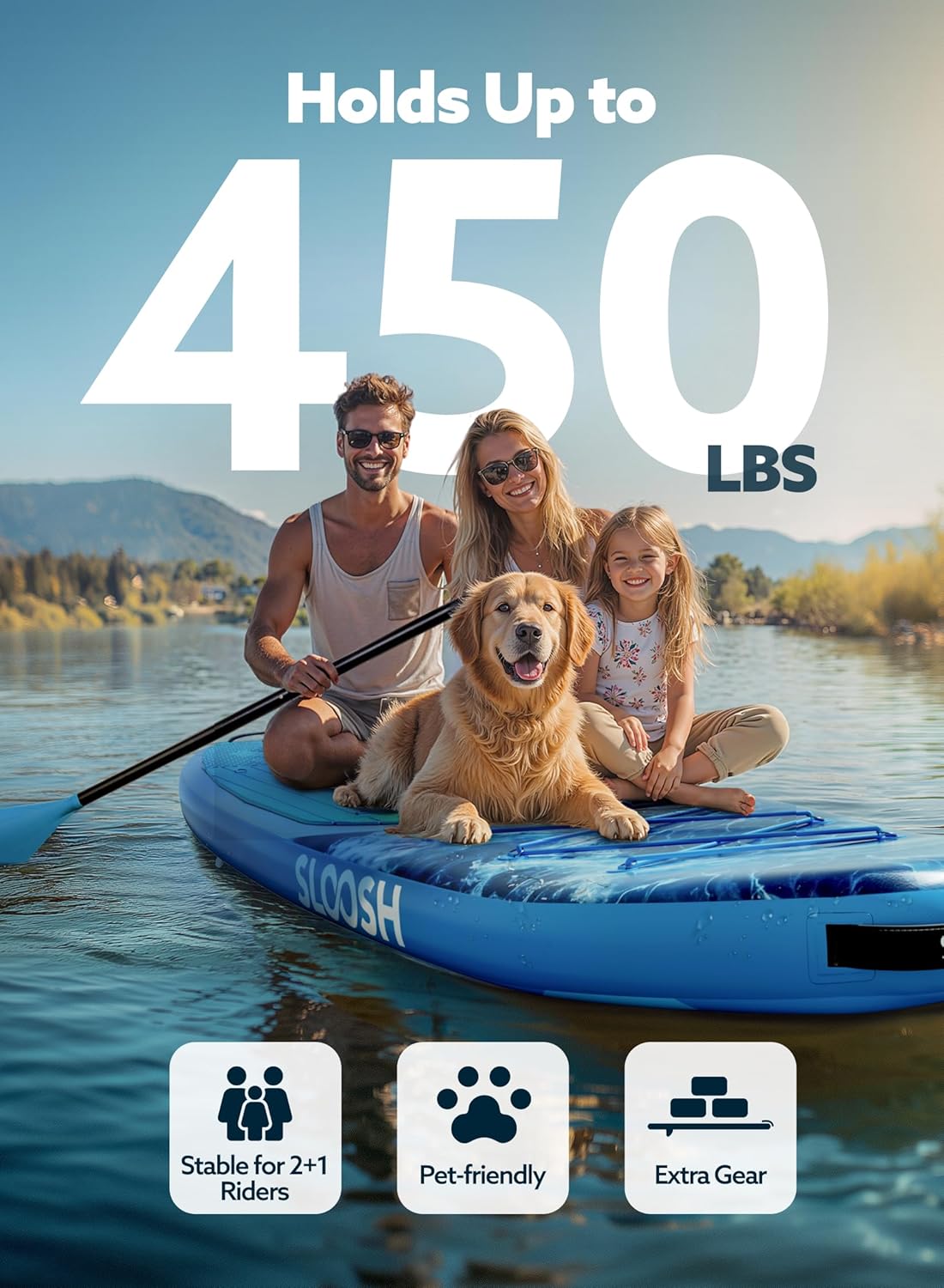 SLOOSH Planche de Paddle Gonflable,10'6" Stand-Up Paddle avec Accessoires Premium,Pont en EVA Antidérapant,Sac de Transport Ultra-Léger avec Pompe,Ripple Sup pour Jeunes & Adultes