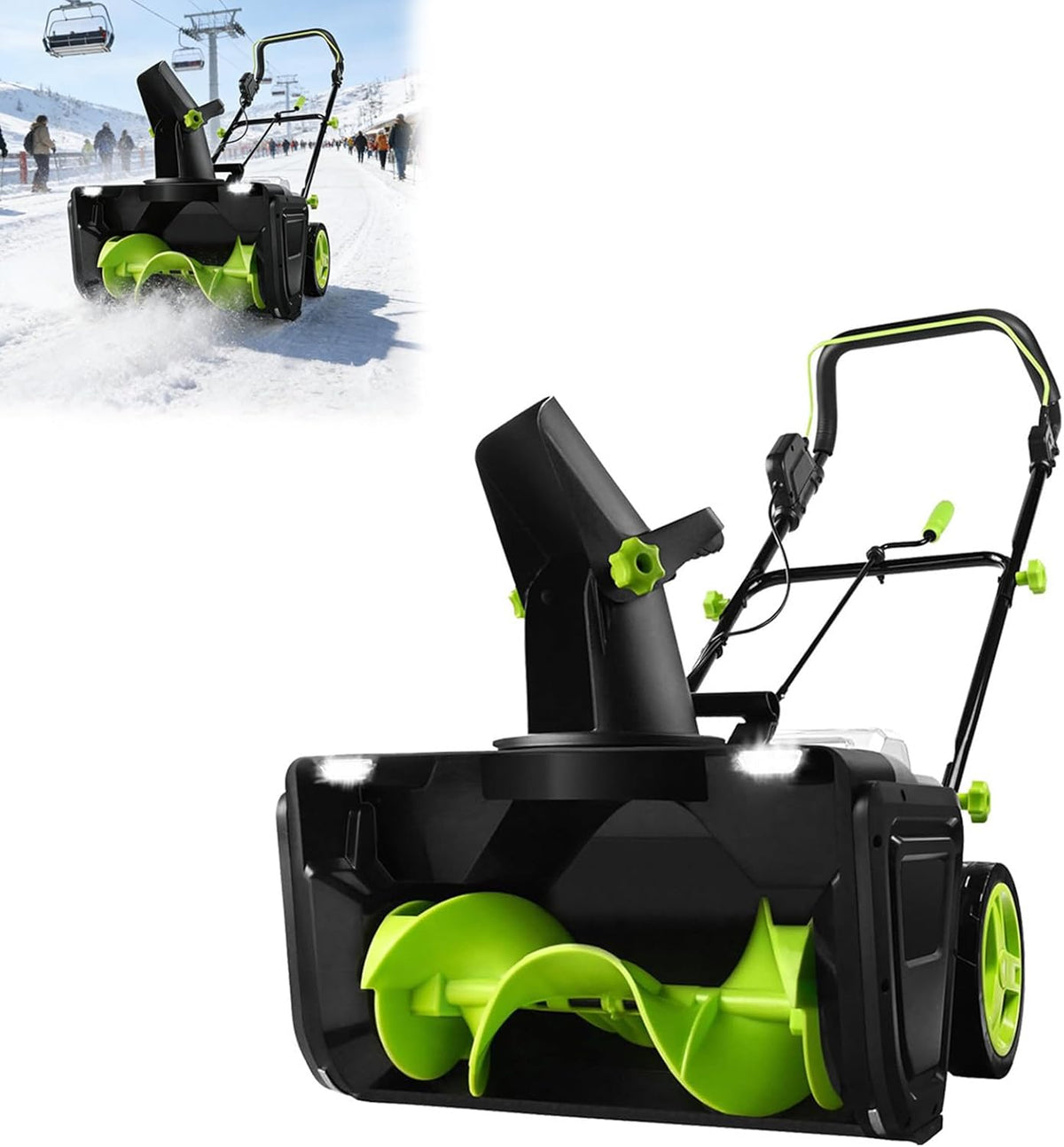 ORIDLECTAL Souffleuse à Neige Électrique, Déneigeuse Filaire, Batterie 40V 2x5,0Ah, Moteur 3500W sans Balais, pour Cour, Jardin et Terrasses
