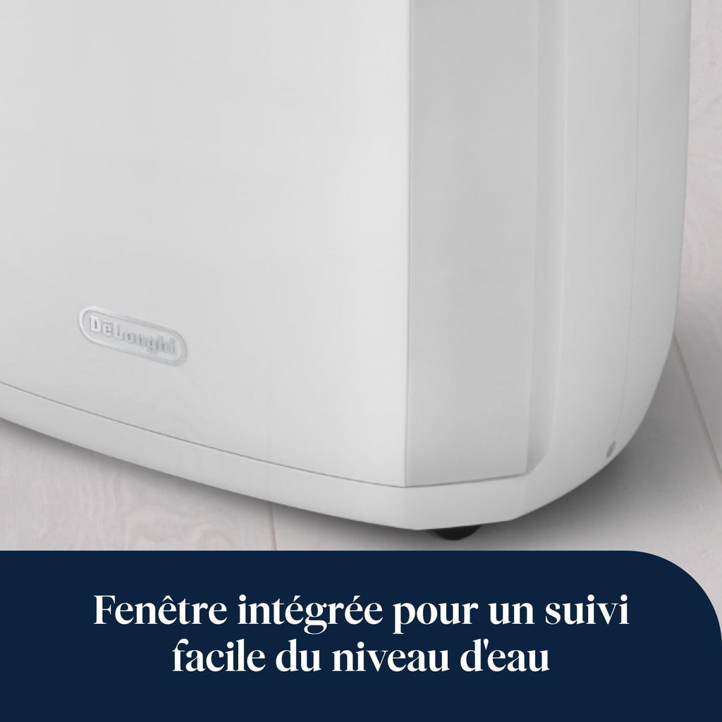 De’Longhi Tasciugo AriaDry Multi - Déshumidificateur Portable pour la Maison, Élimination de l'Humidité 25L/24h, Séchage, Anti-Moisissure, Minuteur, Silencieux, Blanc (DDSX225)
