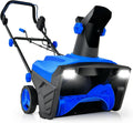 GOPLUS Souffleuse à Neige Électrique 2300 W, Largeur de Travail de 50CM, Déneigeuse Filaire avec Distance de Projection 9 M & Lumières LED, Chasse-Neige Puissant pour Jardins, Trottoirs (Bleu)