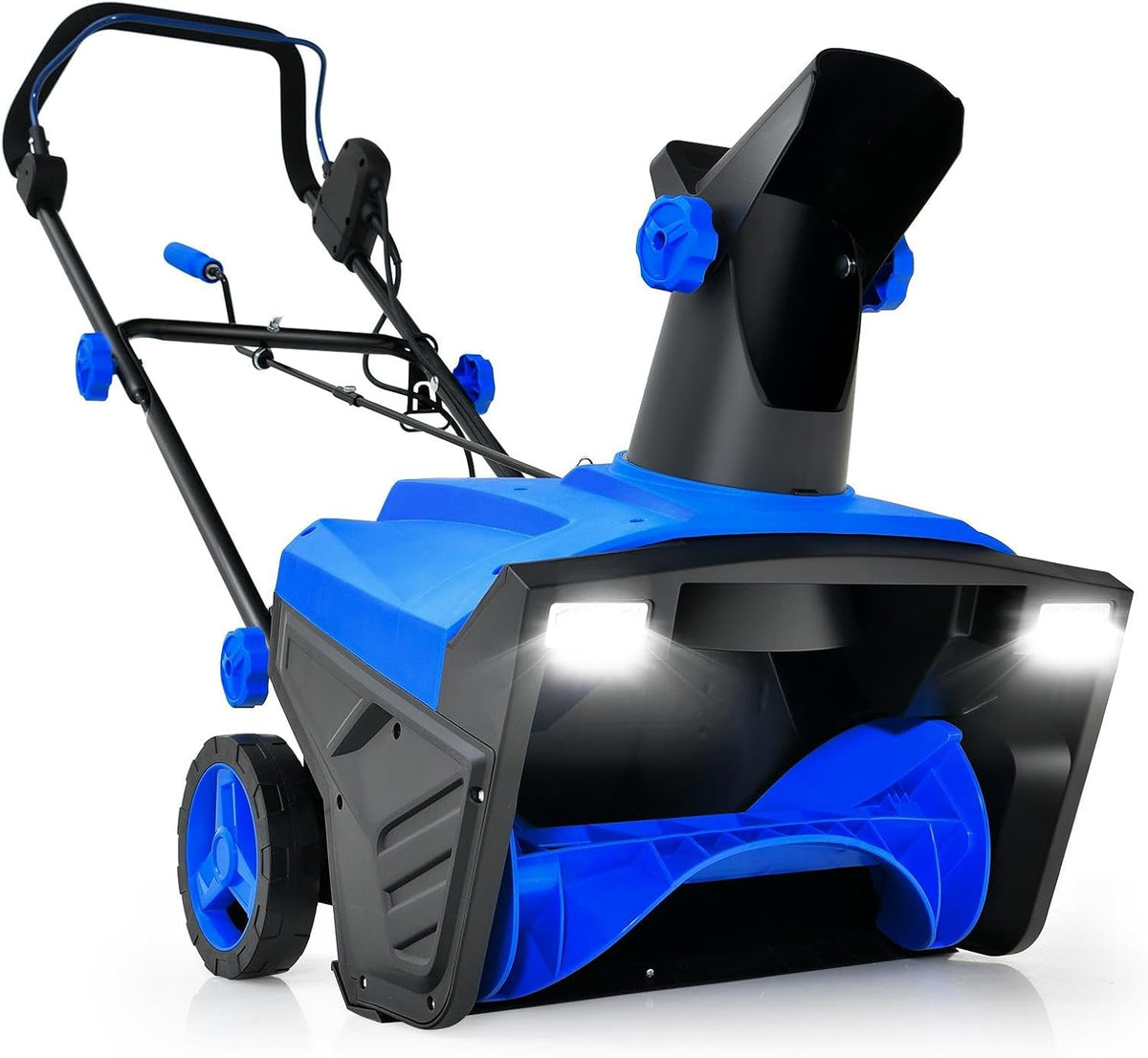 GOPLUS Souffleuse à Neige Électrique 2300 W, Largeur de Travail de 50CM, Déneigeuse Filaire avec Distance de Projection 9 M & Lumières LED, Chasse-Neige Puissant pour Jardins, Trottoirs (Bleu)