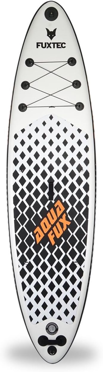 Fuxtec Kit de Planche de Sup Gonflable - Planche de Stand up Paddle 320 x 81 x 15 cm avec 3 ailerons - Planche de Tourisme Charge jusqu'à 150 kg - Sac de Rangement Inclus