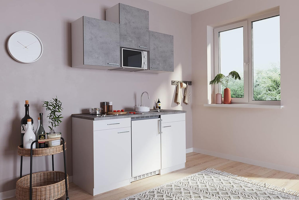 respekta Luis kitchenette, Bois d'ingénierie, Blanc, 150 cm