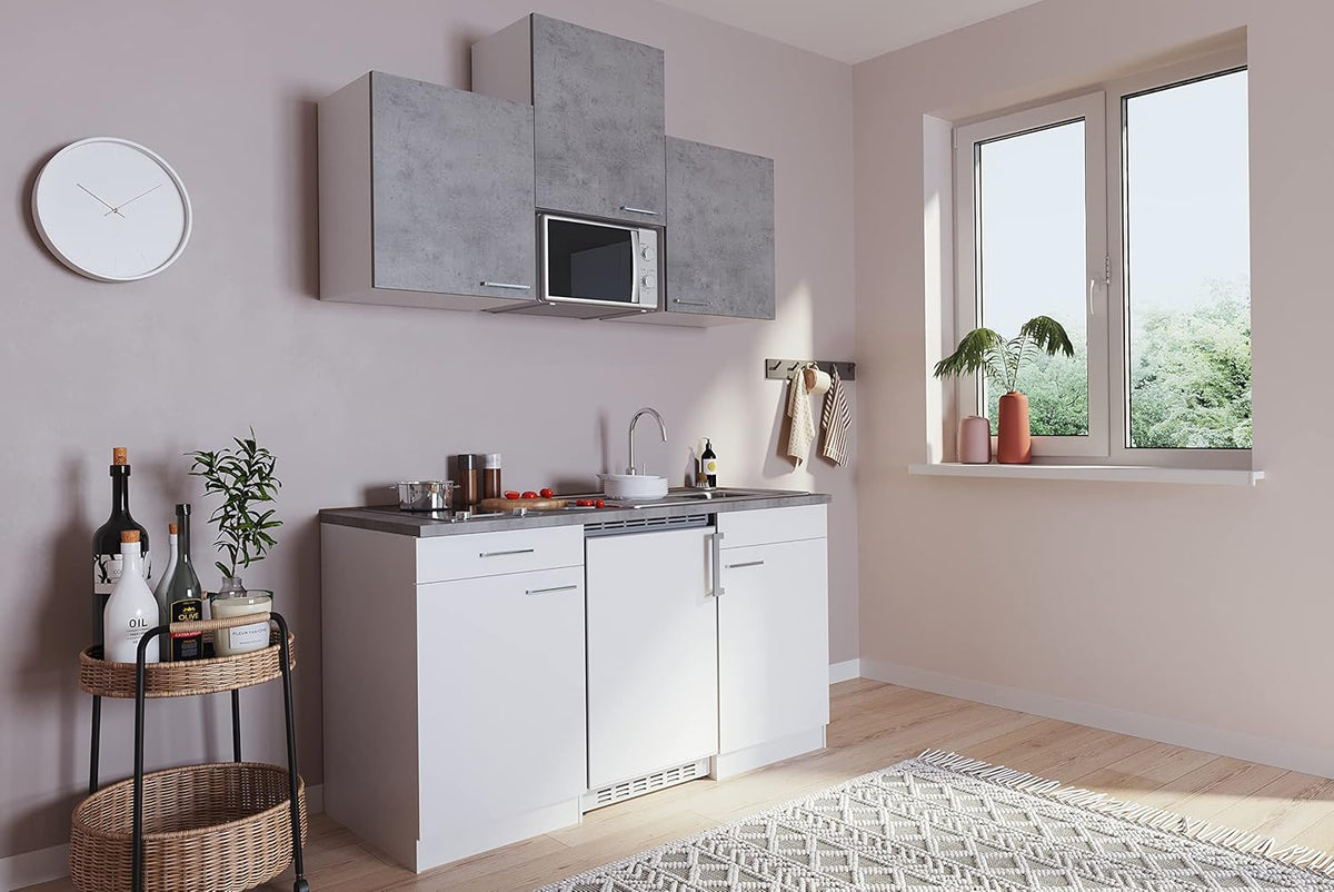 respekta Luis kitchenette, Bois d'ingénierie, Blanc, 150 cm