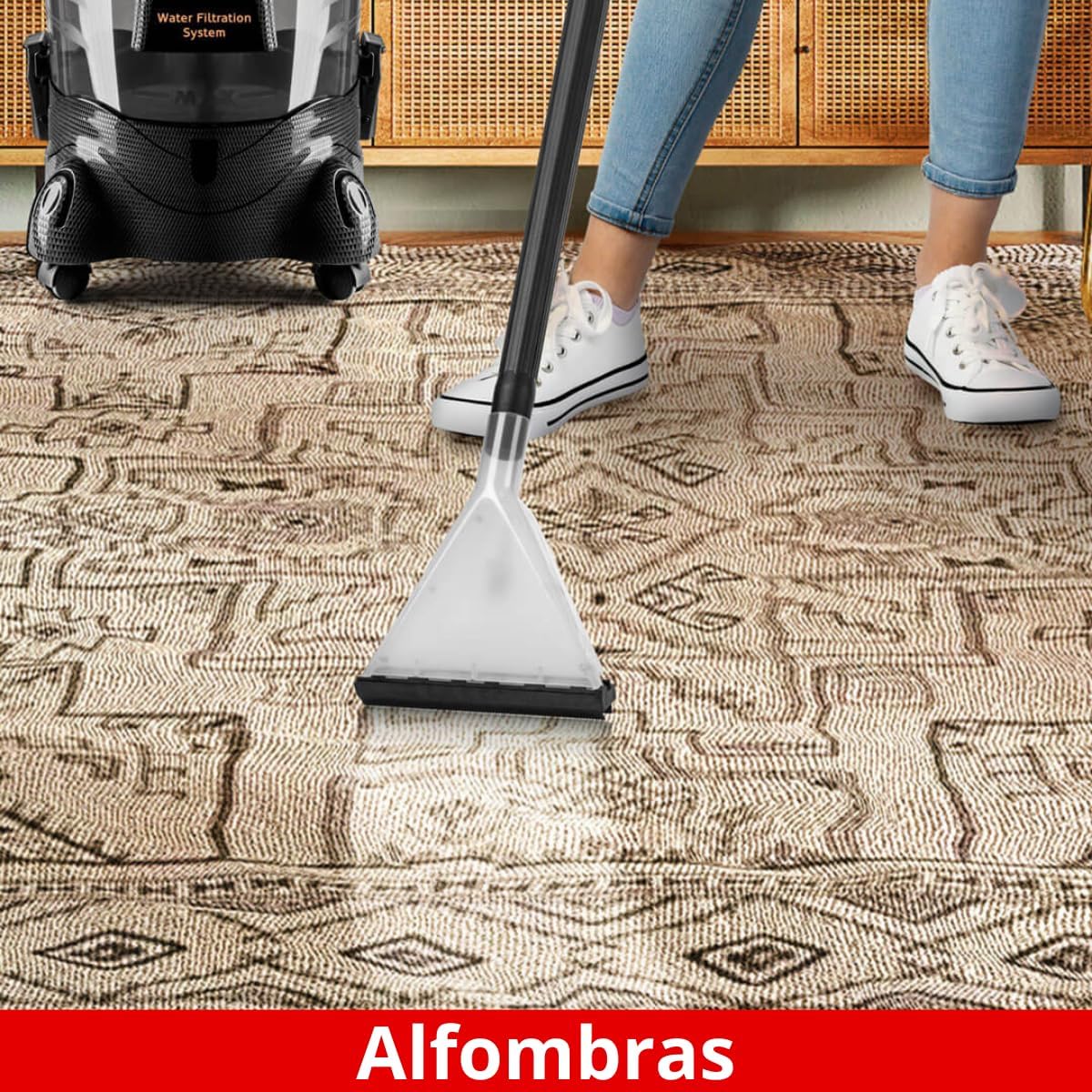 Haeger Aspirateur multifonction pour tapis, tapis, tissus d'ameublement et voiture, nettoyeur de taches, aspirateur humide et sec, filtre à eau, 1200 W