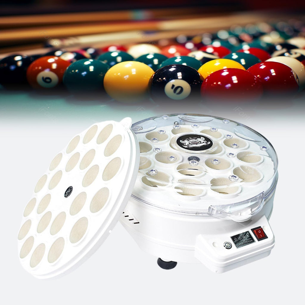 CHRISK Polisseuse de Boules de Billard, Machine de Nettoyage de Billard 2 en 1, Machine à Laver de Polissage Automatique 16/22 plaques de Boules
