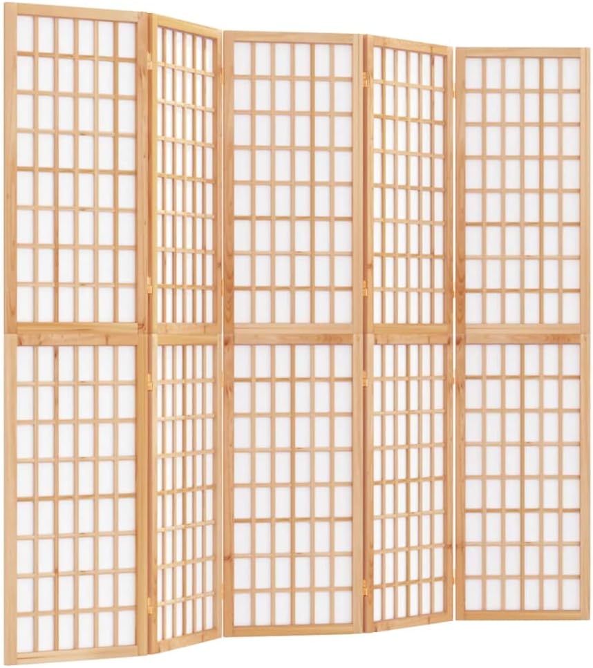 Ecran d'Intimité Paravent Séparateur de Pièces Cloison de Séparation pour Chambre à Coucher Maison Intérieur, 5 Panneaux 200x170 cm