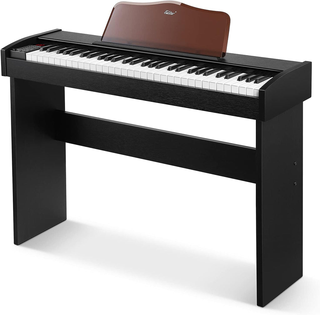 Eastar EK-10S Clavier Piano, 61 touches de taille standard Upright Clavier de Piano numérique pour les débutants avec pédale de sustain et support de livre de musique, cadeau essentiel