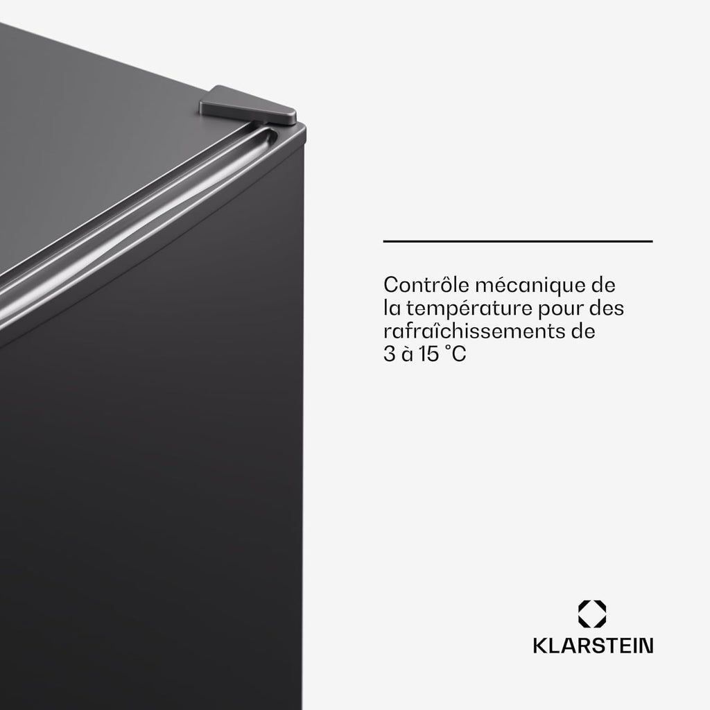 Klarstein Mini réfrigérateur et congélateur intérieur 68 L, réfrigérateur à étagères réglables