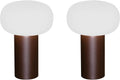Lot de 2 lampes de table d'extérieur sans fil avec changement de couleur RVB, aspect rouille Hauteur 19 cm