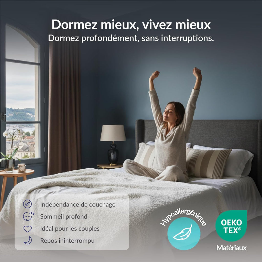 NATURALEX - Matelas Titanium 140x200 cm - 30 cm - Mousse à mémoire de Forme + Blue Latex - Soutien Ferme - Thermorégulateur - Hypoallergénique - Respirant - 7 Zones - Réversible Face été/Hiver