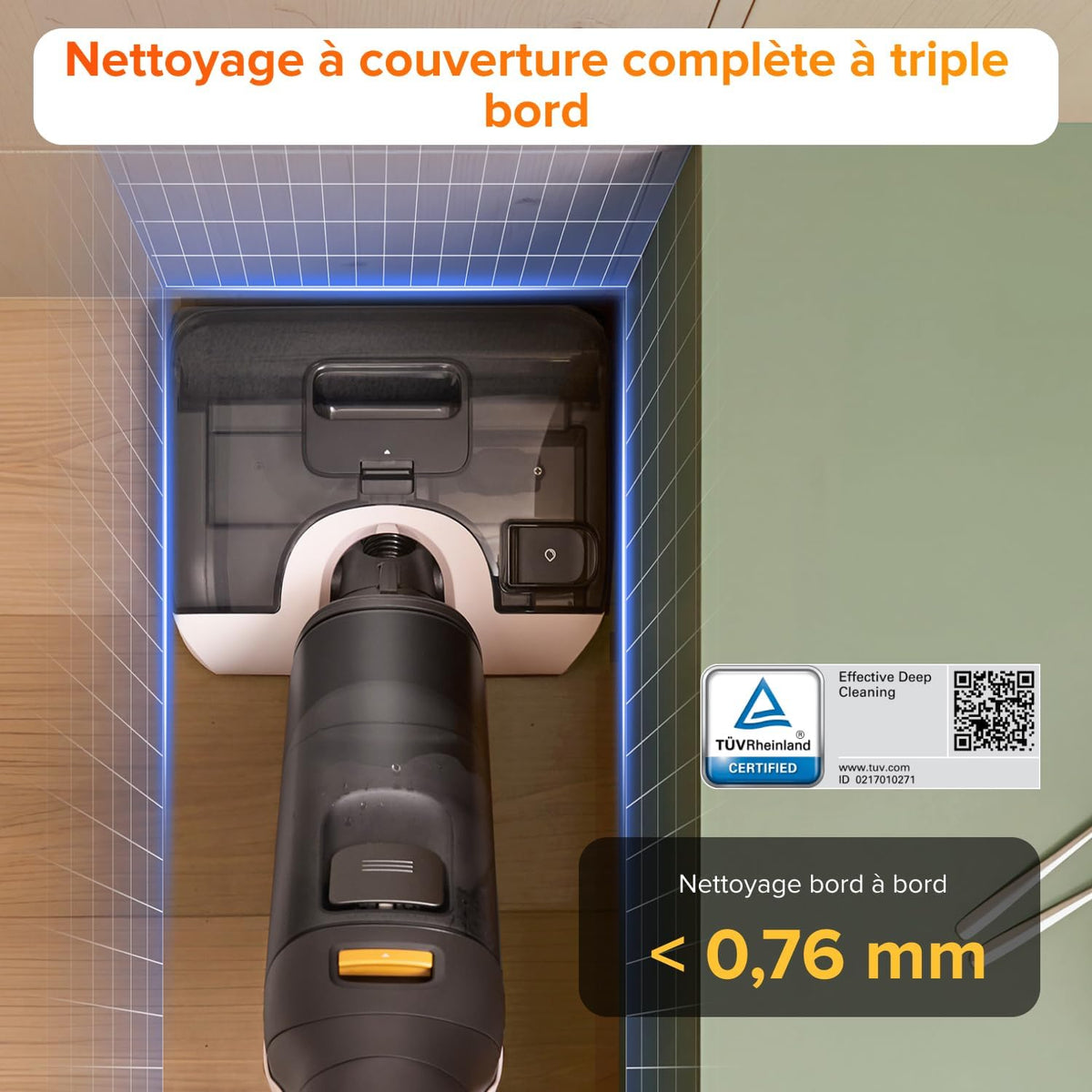 roborock F25 LT aspirateur Laveur 20 000 Pa,Autonettoyage à Haute température de 90 °C, séchage Rapide, inclinable à 180°, Nettoyage Bord à Bord pour sols durs.