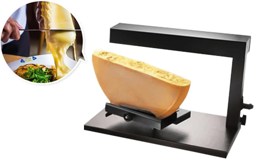 Appareil à Raclette Grille à Raclette Plaque à Raclette au Fromage Rotatif et Réglable 750W Distributeur de Fromage Nacho Angle Réglable Chauffage Rapide