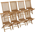 Happy Garden Lot de 8 chaises de Jardin Pliantes en Teck Lombok.