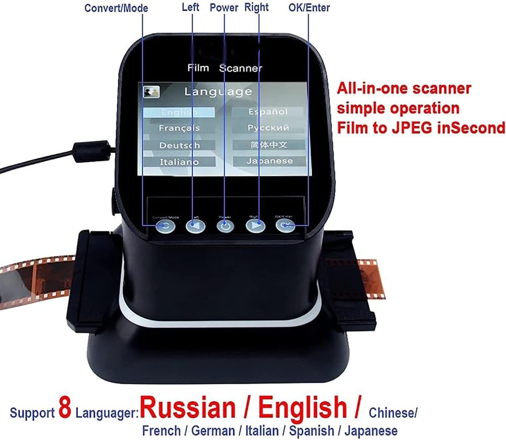XCSCUK Scanners de Films Portables, scanners de négatifs et de Diapositives, Scanner de Films Haute résolution 120, convertisseur de Film 4,3 Pouces