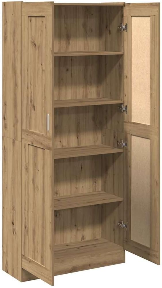 Buffet haut chêne artisanal 82,5x30,5x185 cm bois d ingénierie