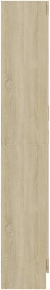 vidaXL Armoire Vitrine, Meuble de Rangement avec Compartiment, Étagère de Salon Salle de Séjour Chambre Intérieur, Chêne Sonoma Bois d'Ingénierie