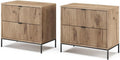 Vicco Table de Chevet Eliza, Chêne Viking, Lot de 2