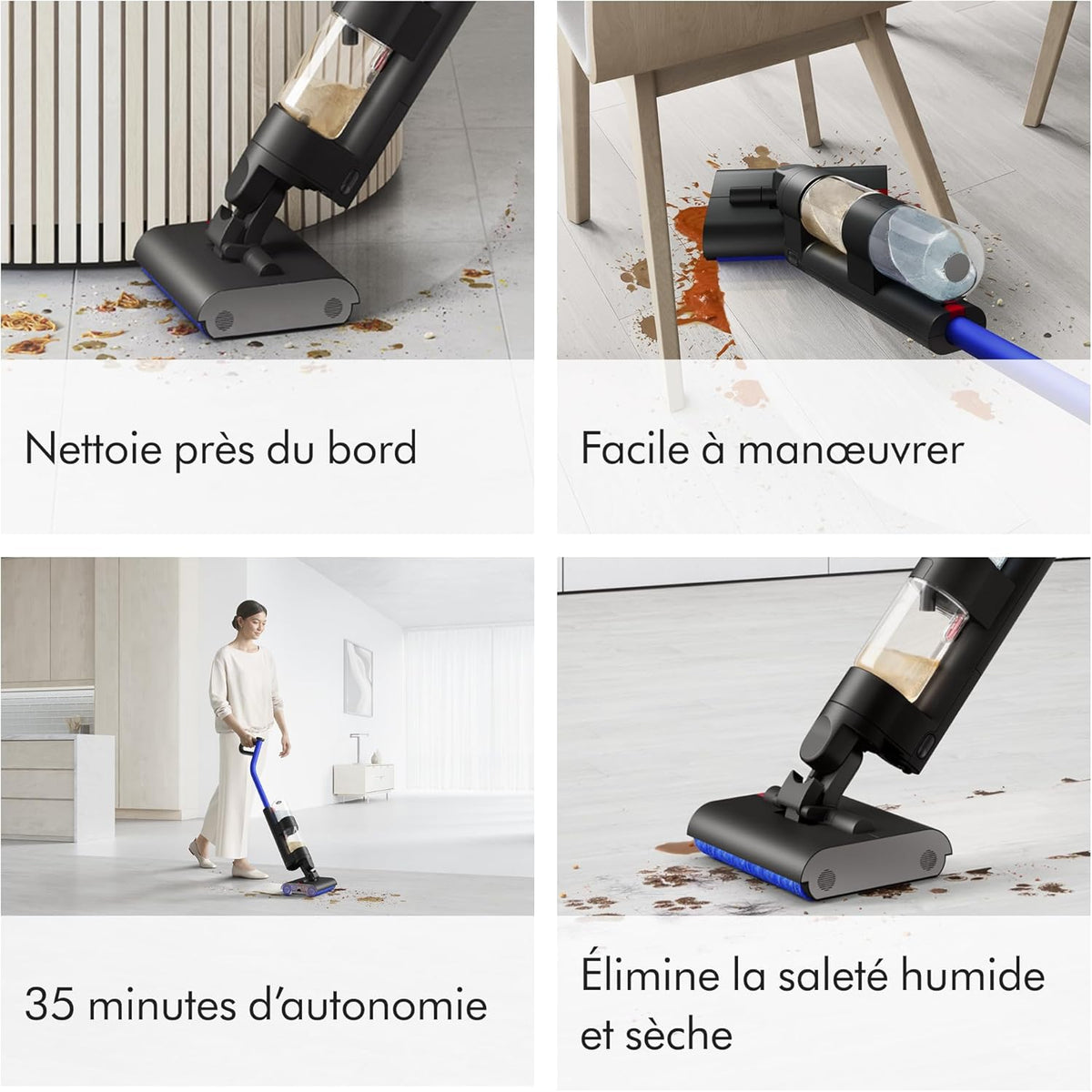 Dyson WashG1 Nettoyeur de sols durs – Nettoyage Humide Puissant (Noir/Bleu)