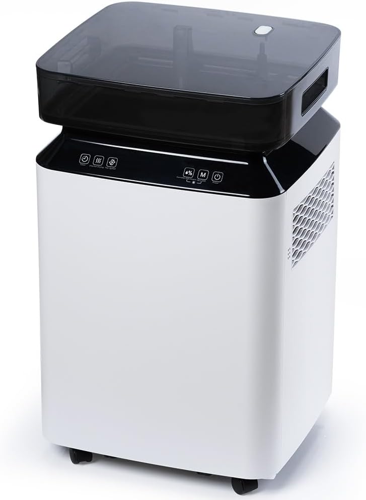 Déshumidificateur Électrique Grande Capacité: 80L/Jour Grande Capacité, Couvre 170m², Pompe de Relevage, Double Ventilation, Silencieux 46dB, Pour Cave/Bureau/Garage/Cuisine/Salle de Bain