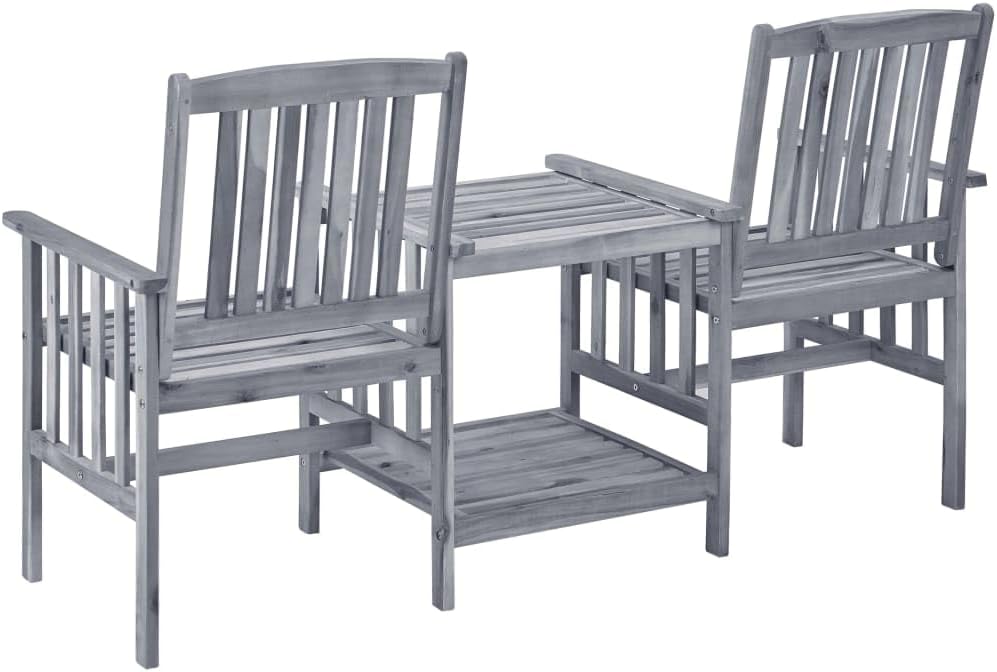 Générique Chaises de Jardin avec Table à thé et Coussins Acacia Solide,Salons de Jardin,3061316