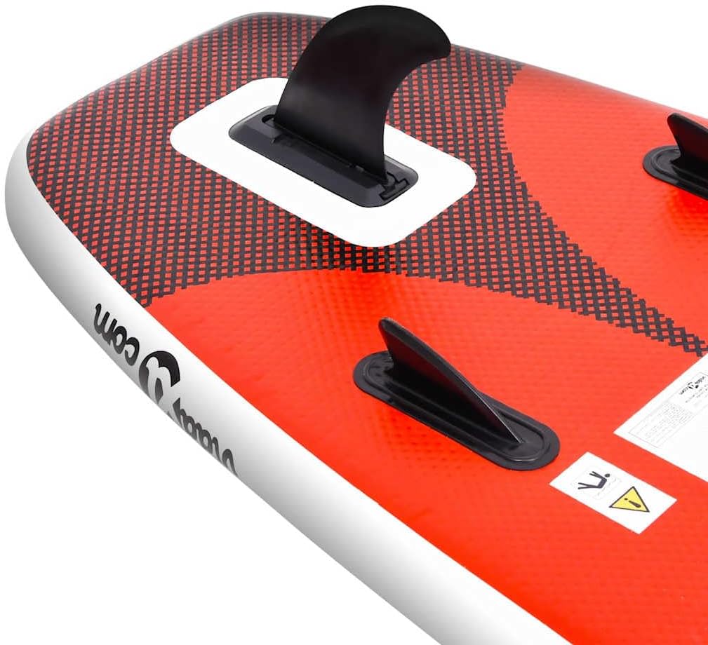 vidaXL Ensemble de Planche Sup Gonflable Planche à Ramer Planche de Surf Planche à Pagaie Kit de Réparation Extérieur Rouge 360x81x10 cm