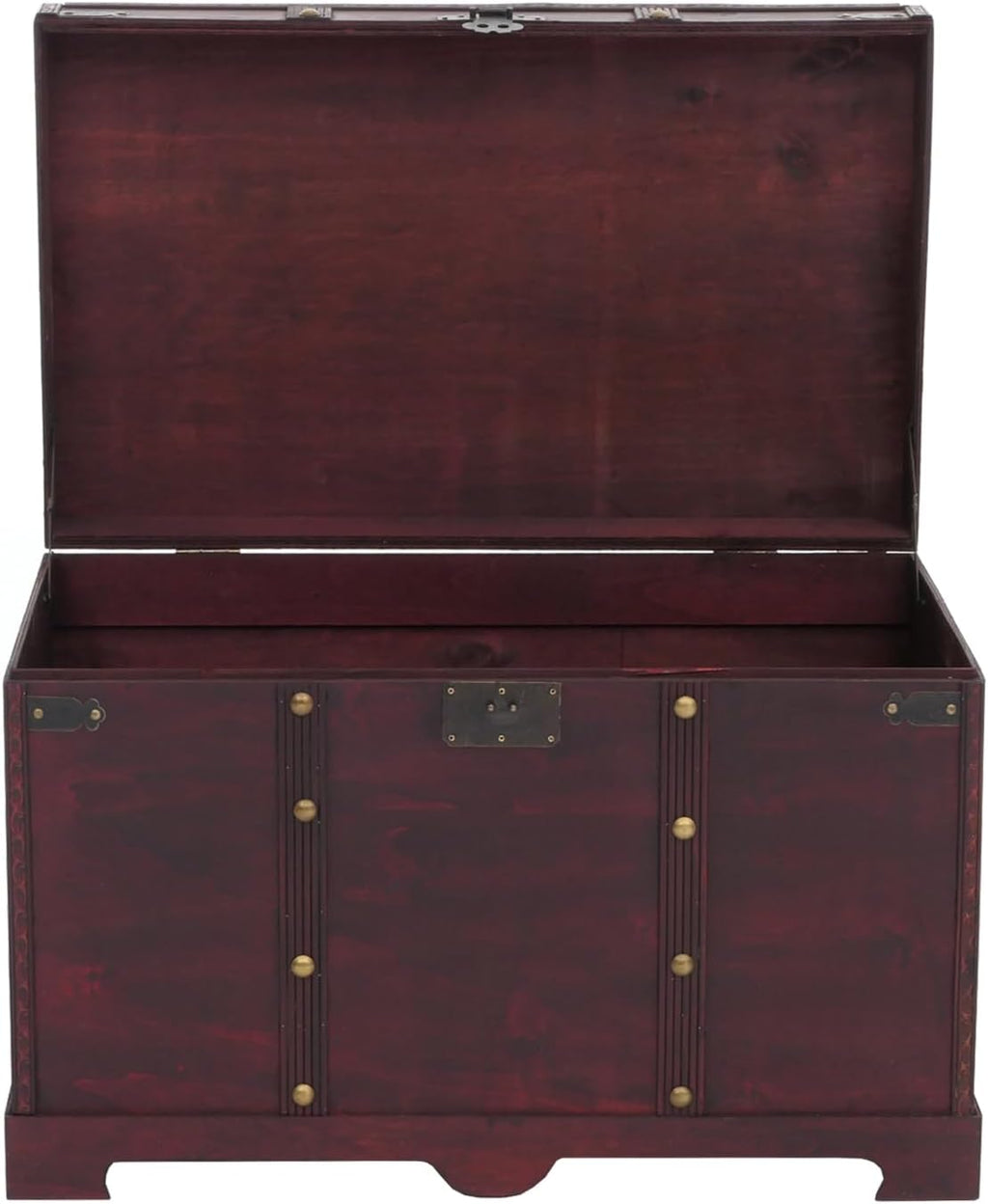 Mendler Coffre bois de décoration Valence aspect antiquité 49x77x47cm carré
