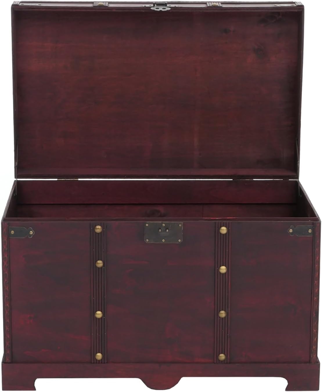 Mendler Coffre bois de décoration Valence aspect antiquité 49x77x47cm carré