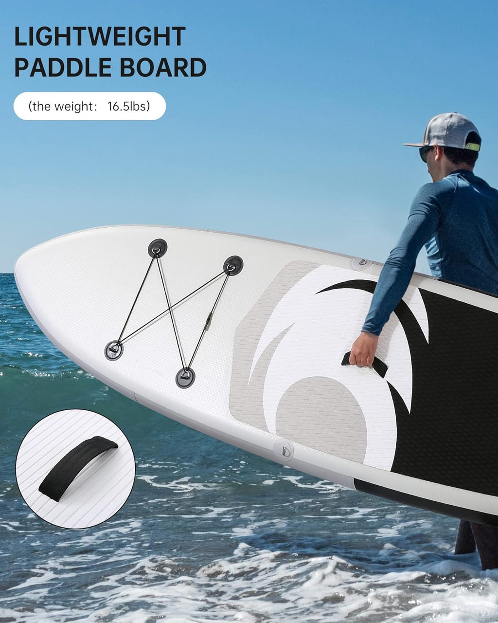 Planche à pagaie Stand Up Paddle Board Sup Planche de 15,2 cm d'épaisseur avec Accessoires ISUP et Sac de Transport et pompage Rapide pour Adultes et Jeunes pour Le Surf, la pêche, Le Yoga