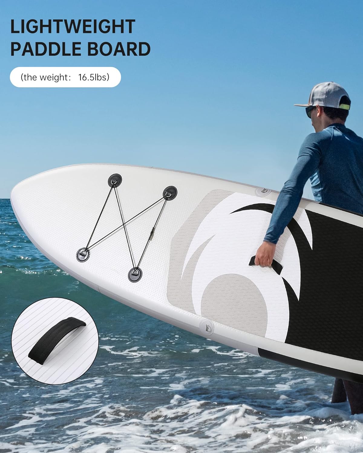 Planche à pagaie Stand Up Paddle Board Sup Planche de 15,2 cm d'épaisseur avec Accessoires ISUP et Sac de Transport et pompage Rapide pour Adultes et Jeunes pour Le Surf, la pêche, Le Yoga