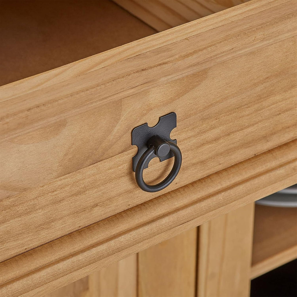 IDIMEX Buffet Salsa Commode bahut vaisselier en Bois Style Mexicain avec 2 Portes battantes et 2 tiroirs, en pin Massif Finition teintée/cirée