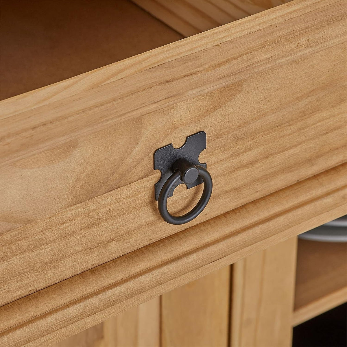 IDIMEX Buffet Salsa Commode bahut vaisselier en Bois Style Mexicain avec 2 Portes battantes et 2 tiroirs, en pin Massif Finition teintée/cirée