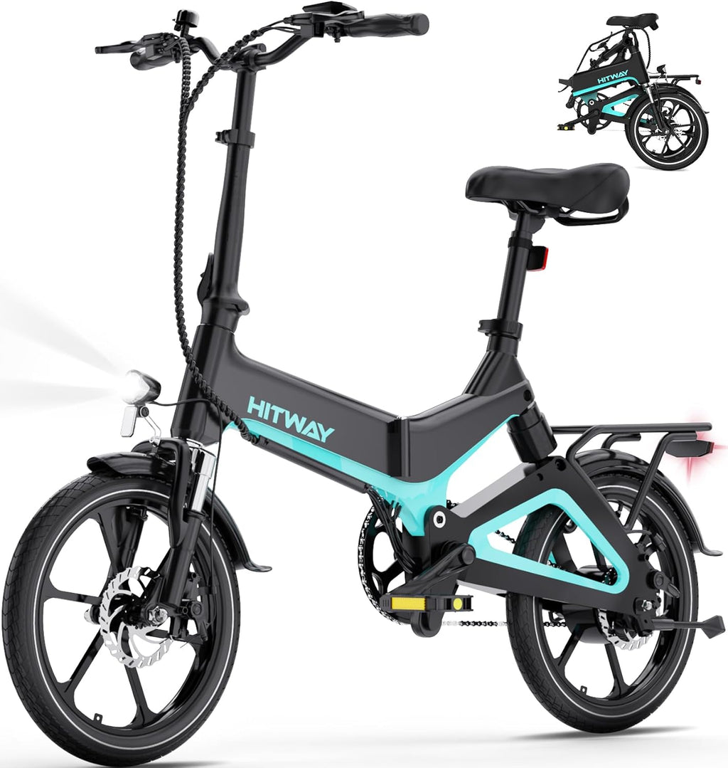HITWAY Vélo Électrique E Bike, 16 Pouces Vélo Pliable avec Batterie 36V/7,8Ah, Moteur 250W, Maximale 25km/h, Autonomie 35-70km, Vélo Électrique Pliable Urbain pour Adultes