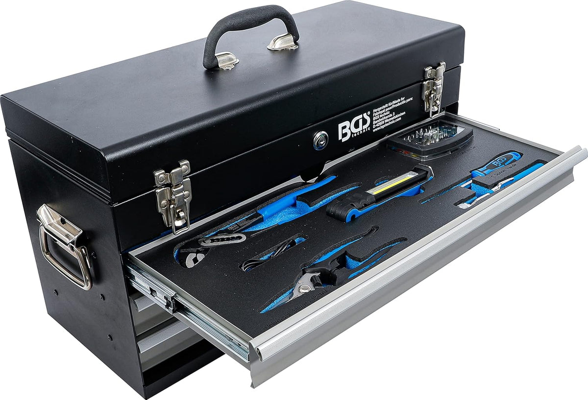 BGS 3350 Caisse à Outils métallique 3 tiroirs avec 147 Outils