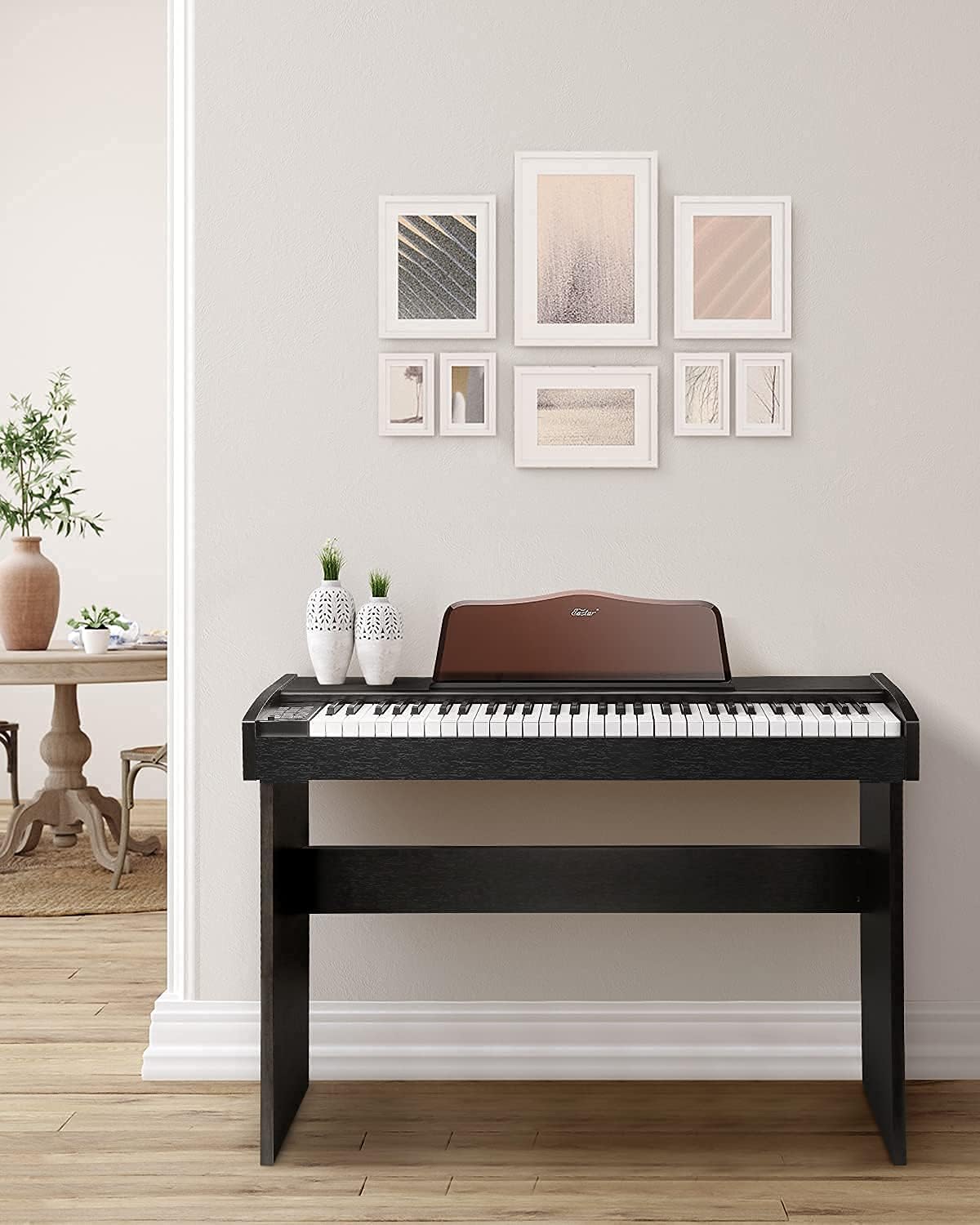 Eastar EK-10S Clavier Piano, 61 touches de taille standard Upright Clavier de Piano numérique pour les débutants avec pédale de sustain et support de livre de musique, cadeau essentiel