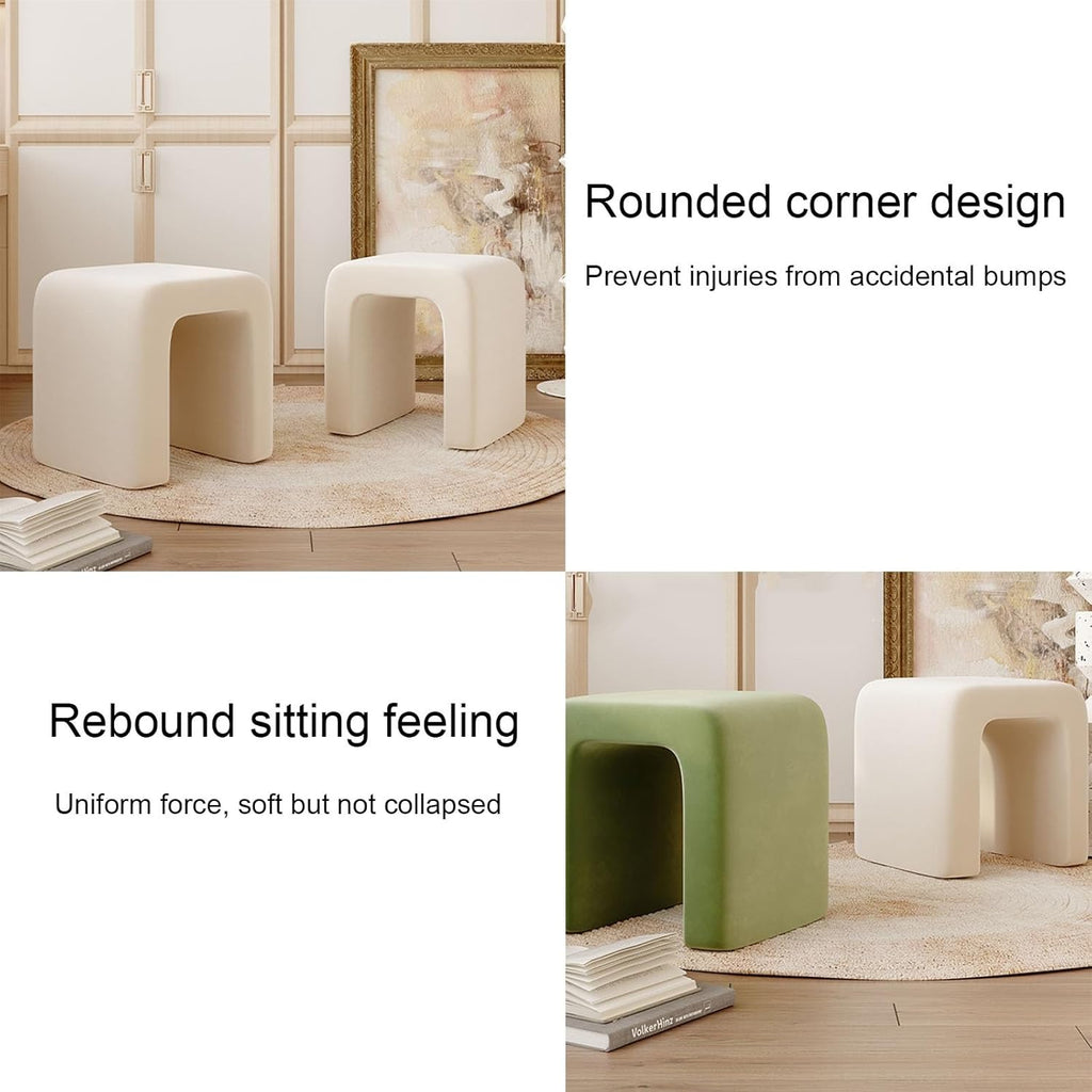 Tabouret de coiffeuse, chaise de coiffeuse moderne en forme de N avec siège rembourré, chaise de coiffeuse de maquillage multifonctionnelle pour salle de maquillage, chambre à coucher (couleur : kaki