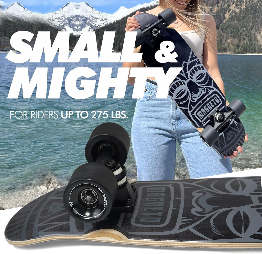 Magneto Mini Cruiser Skateboard Cruiser | Shortboard | Plate-Forme d'érable Canadien - Conçu pour Les Enfants, Les Adolescents et Les Adultes (Coeur Beat)