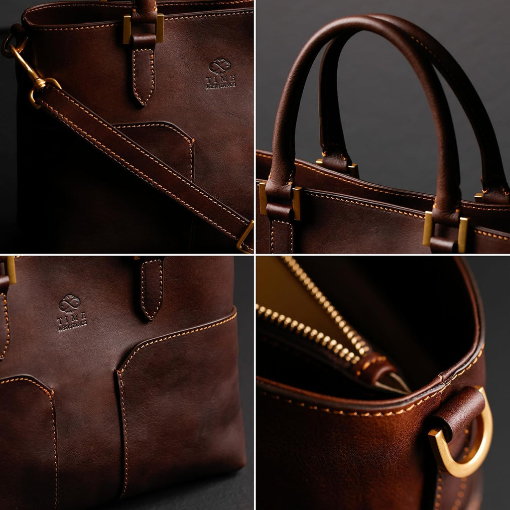 Time Resistance Tote bag en cuir pour femme - Sac à main moderne - Tote bag cuir