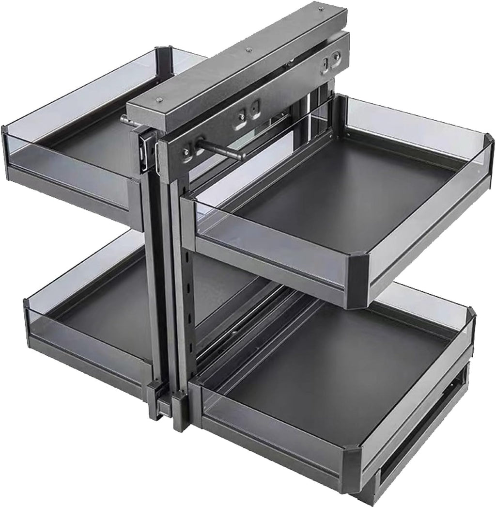 Armoire de cuisine d'angle aveugle, armoire de cuisine d'angle extensible, étagère de rangement, organiseur d'armoire coulissant avec 4 paniers de rangement 800