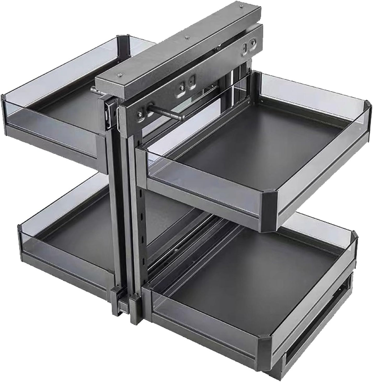 Armoire de cuisine d'angle aveugle, armoire de cuisine d'angle extensible, étagère de rangement, organiseur d'armoire coulissant avec 4 paniers de rangement 800