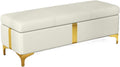 DTACBNEUZ Banc de lit, banc de rangement pour chambre, bout de lit, canapé, banc, fenêtre, cheminée, jouets blanc, 80 x 40 x 45 cm