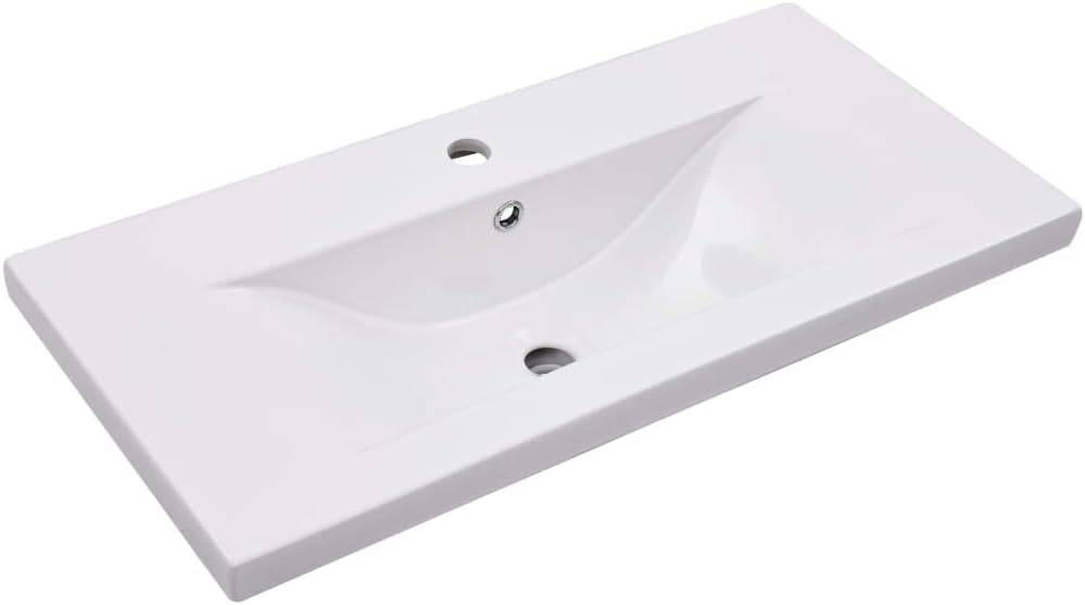 vidaXL Armoire d'Evier avec Lavabo Intégré Meuble de Salle de Bain Armoire de Rangement avec Vasque Toilette Intérieur Noir Bois d'Ingénierie