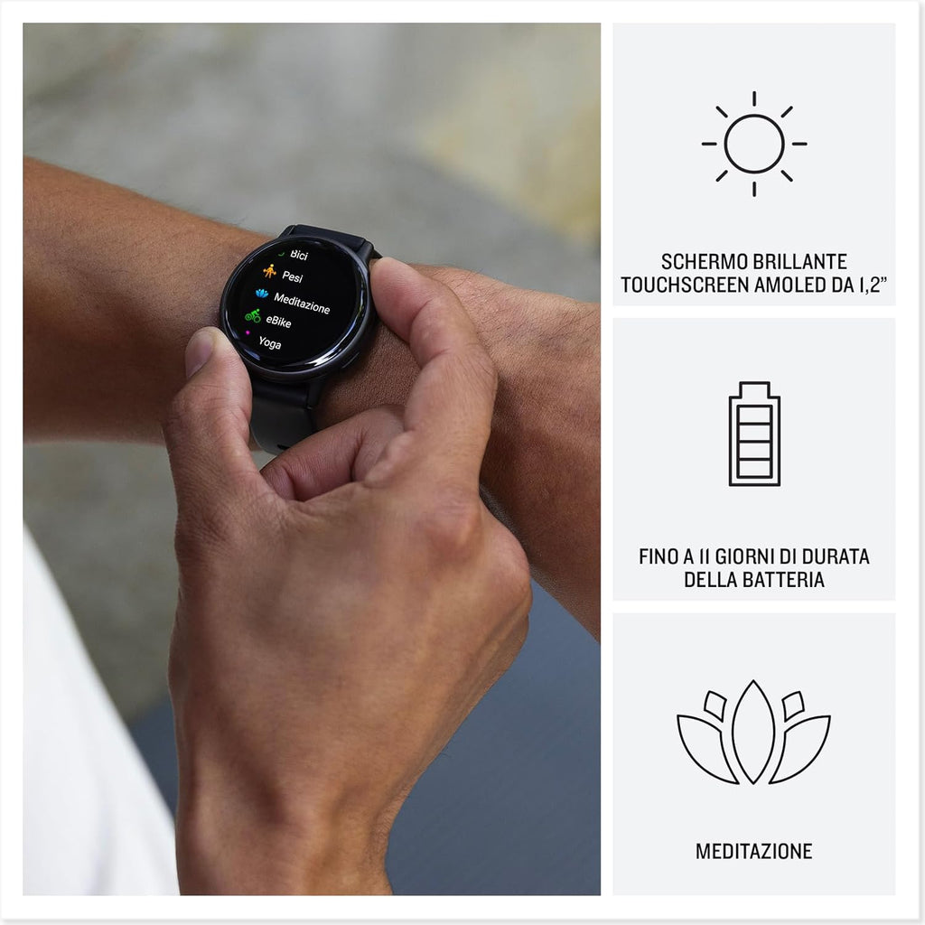 vívoactive 5 - Montre connectée GPS Sport et santé – Metallic Blue avec Bracelet Bleu Marine (Reconditionné)