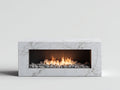 Cheminée électrique en marbre 160x45x60 cm - blanc - design contemporain pour intérieur
