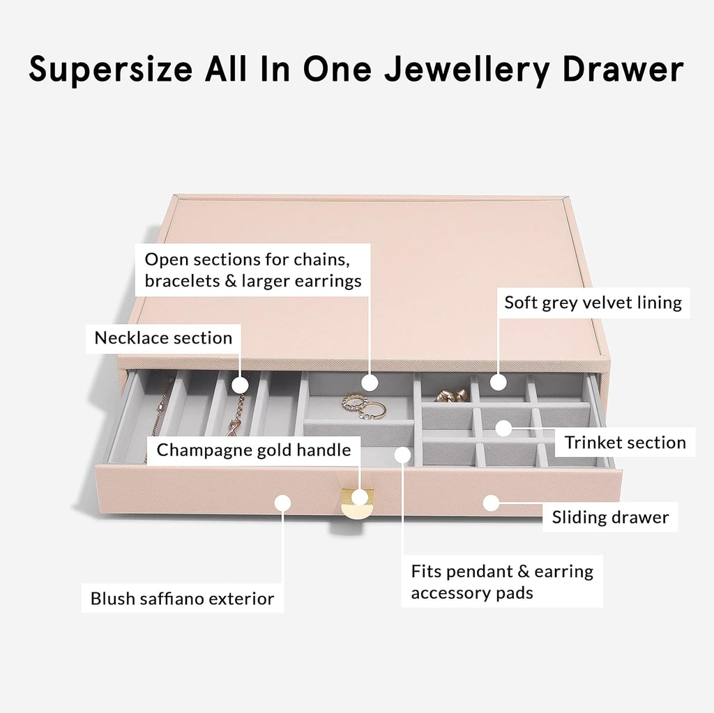 Stackers Blush Supersize Jewellery Box - Set of 3 (with Drawers)