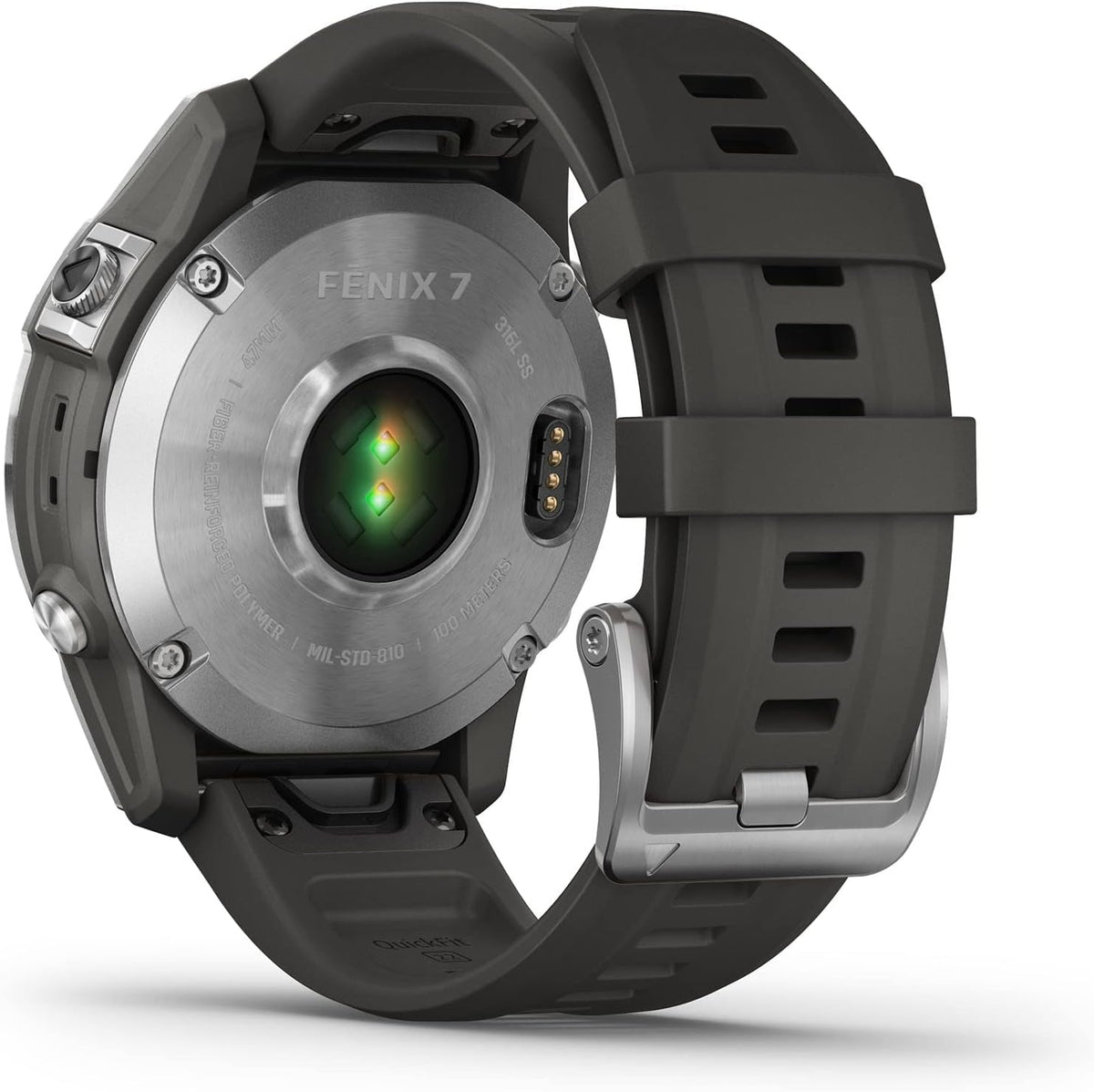 Fenix 7 - Montres GPS Multisports connectée Haute Performance - Silver avec Bracelet Gris - Boitier 47mm (Reconditionné)