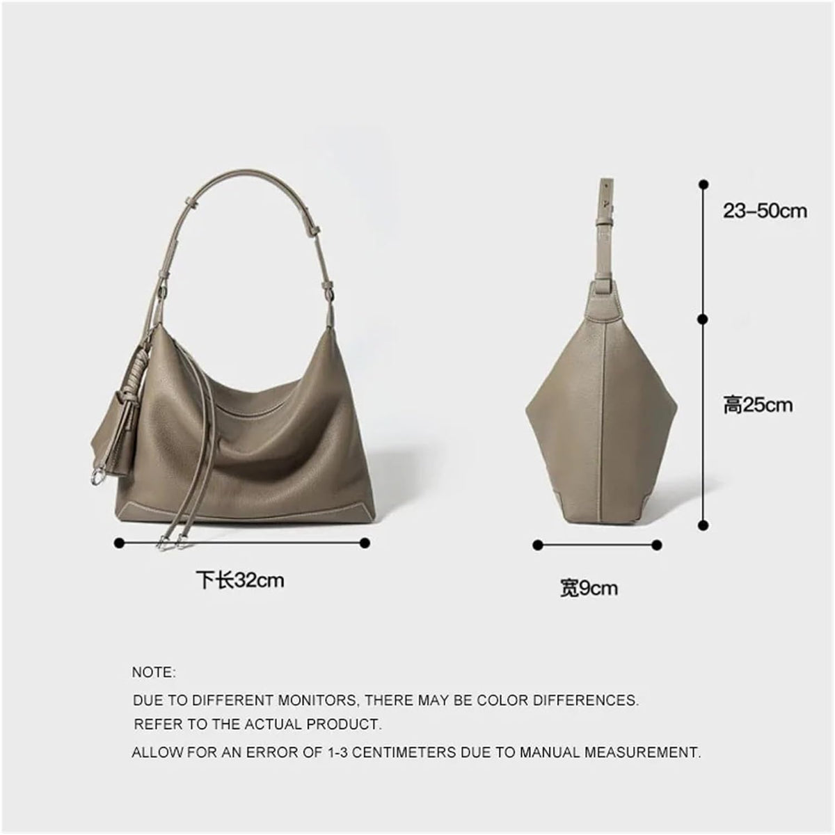 Générique Sac cabas for femme, grande capacité, en cuir de vachette, porté épaule ou bandoulière, idéal for les trajets quotidiens