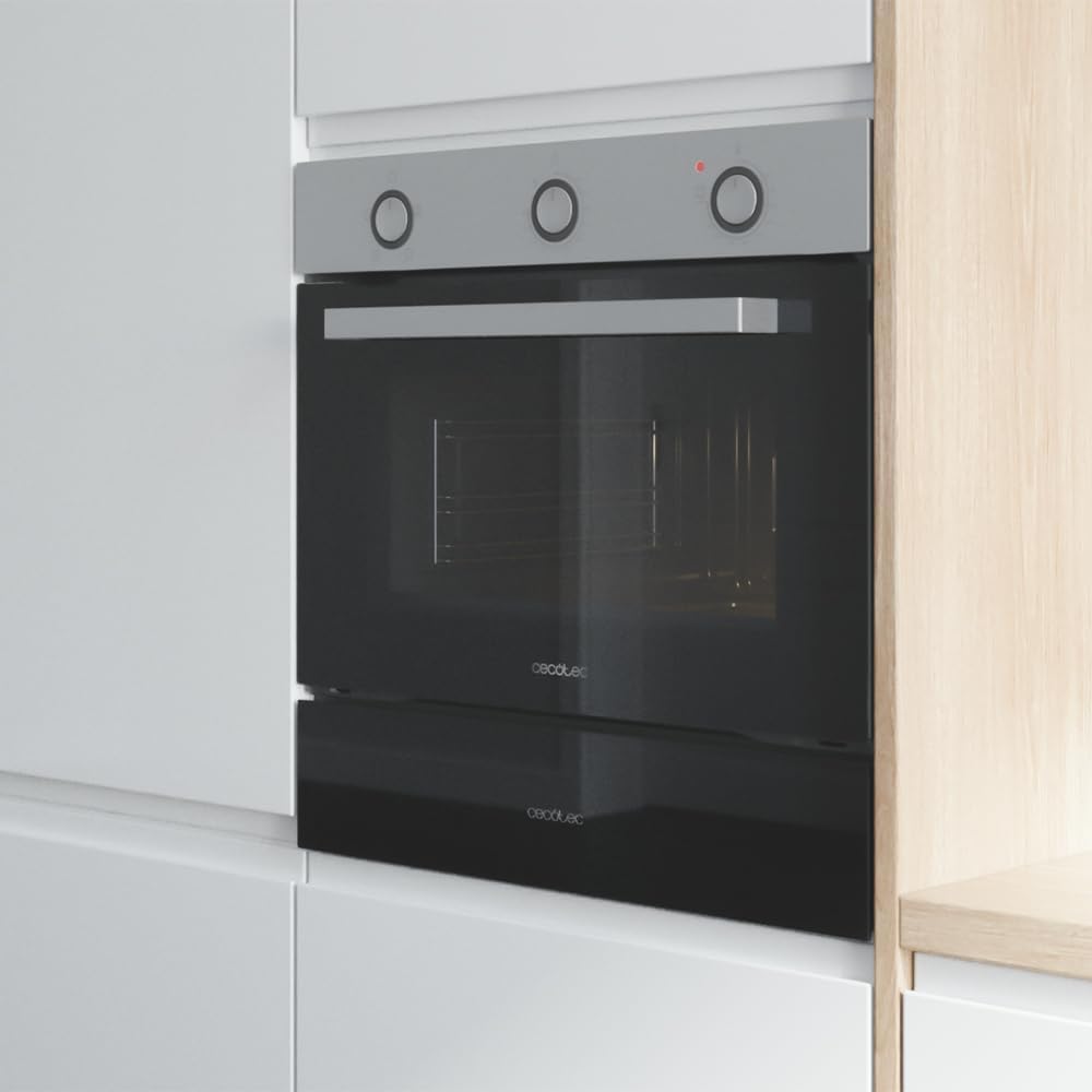 Cecotec Four Encastrable 45 cm Bolero Hexa C134500 Inox A. 2600W, Capacité de 56L, Faible Consommation, 4 Fonctions, Minuterie, Nettoyage à la Vapeur, Cuisson à la Vapeur