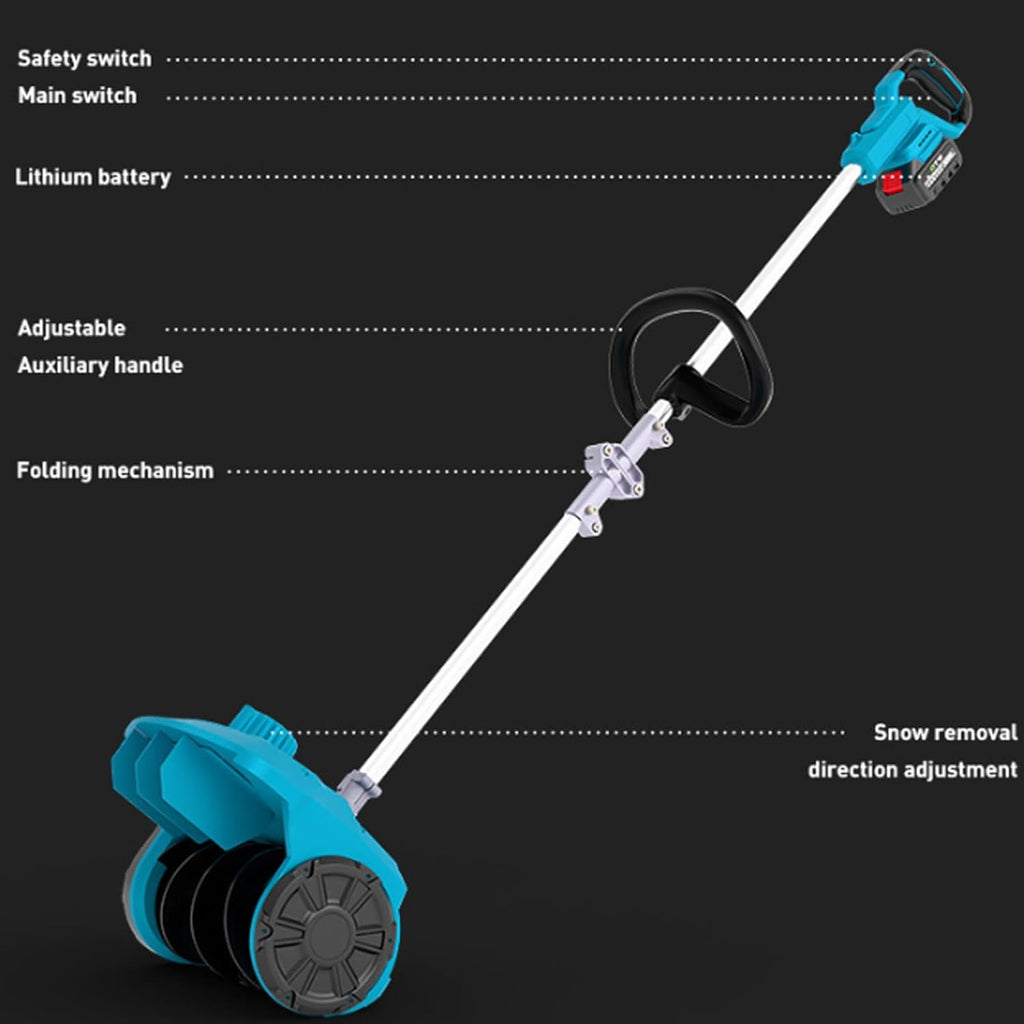 Machine à Déneiger, Pelle à Neige Pliable sans Fil avec 2 Batteries Et Manche Télescopique, Largeur De Déblaiement 35 Cm, épaisseur 20 Cm, Machine à Neige Portable Légère pour L'extérieur, 1 Battery